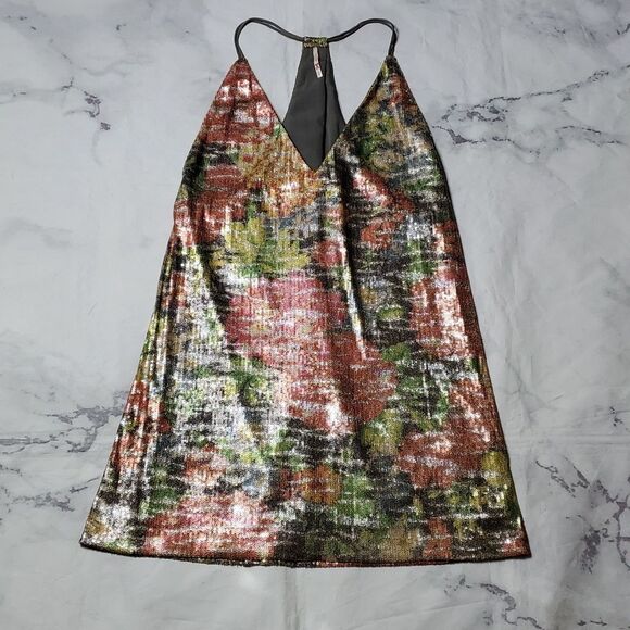 Free People Dresses & Skirts - Free People Tangier Floral Sequin Mini Dress